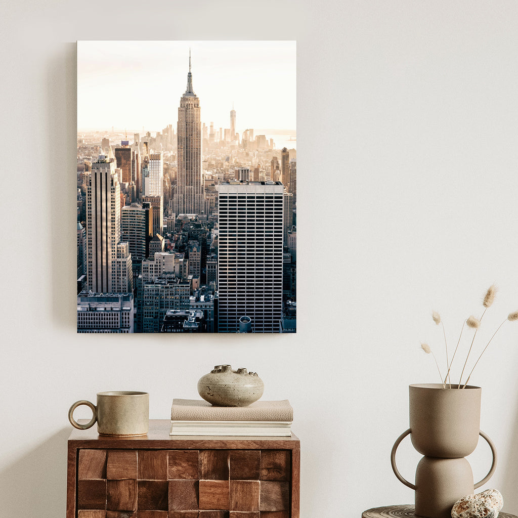 Plakat Nyc Widok Na Wieżowce O Poranku Rama Aluminiowa Kolor Czarny