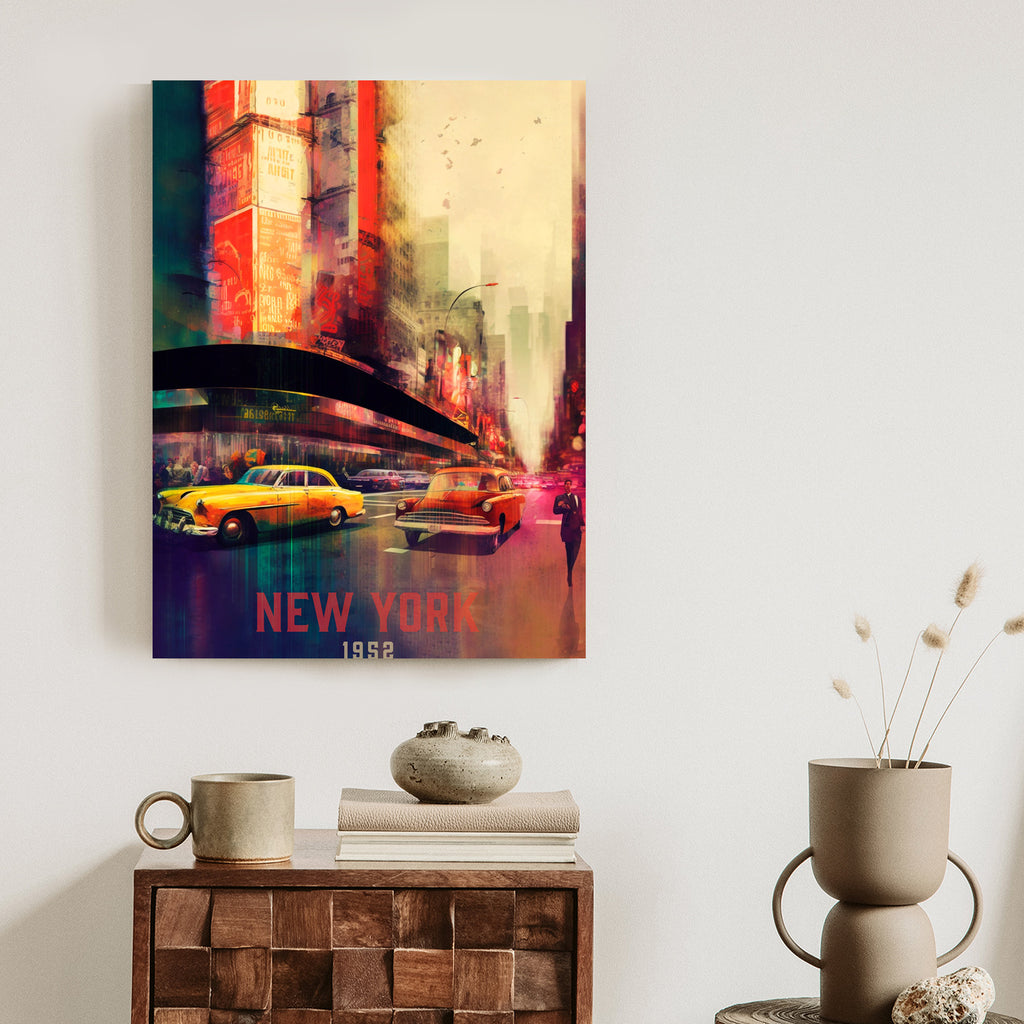Plakat Abstrakcyjny Malunek Ulica W Nowym Jorku Rama Aluminiowa Kolor Czarny