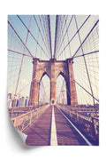 Plakat Nyc Brooklyn Bridge W Stylu Retro Rama Aluminiowa Kolor Czarny