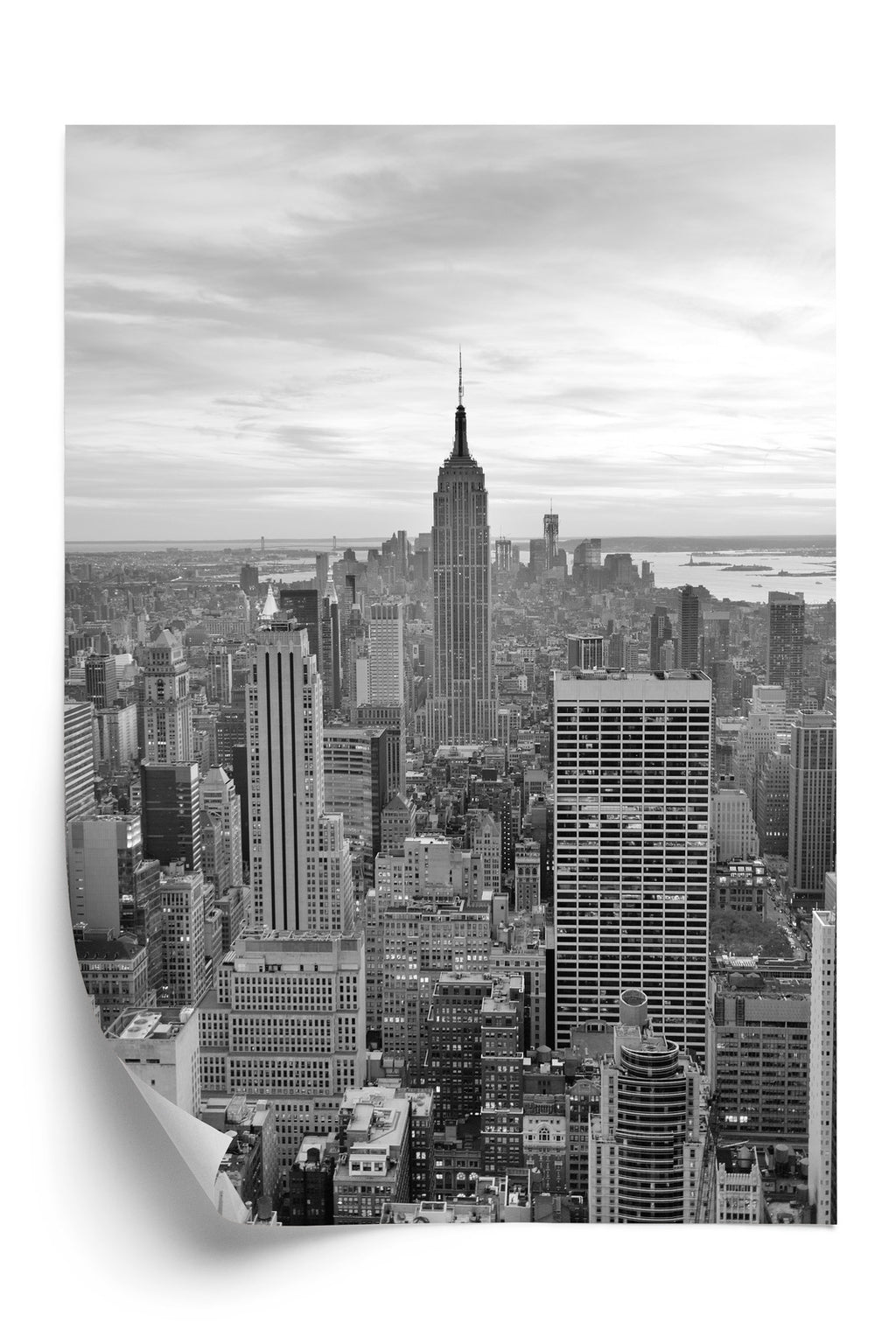 Plakat Empire State Building Czarno Biały Krajobraz Rama Aluminiowa Kolor Czarny
