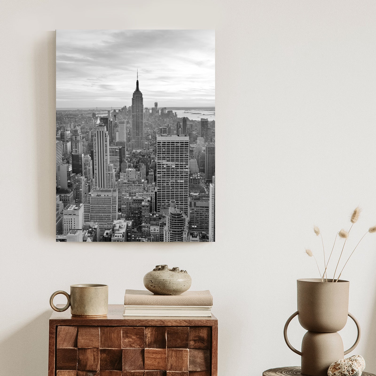 Plakat Empire State Building Czarno Biały Krajobraz Rama Aluminiowa Kolor Czarny