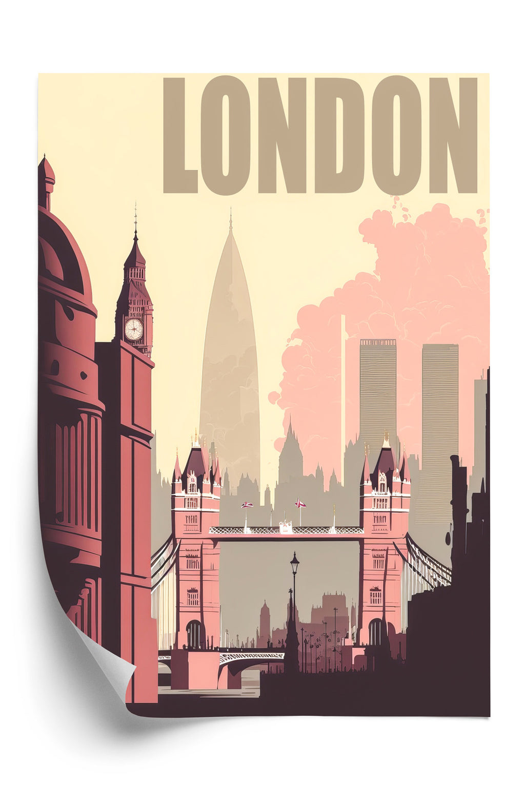 Plakat Londyn W Stylu Retro Ilustracja