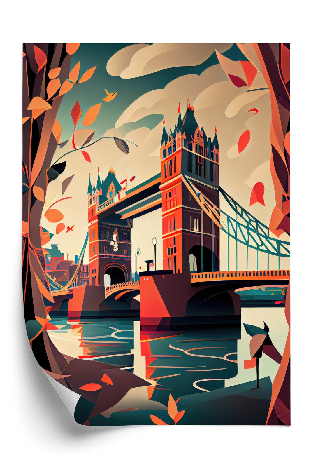 Plakat Tower Bridge Abstrakcyjna Ilustracja Rama Aluminiowa Kolor Czarny
