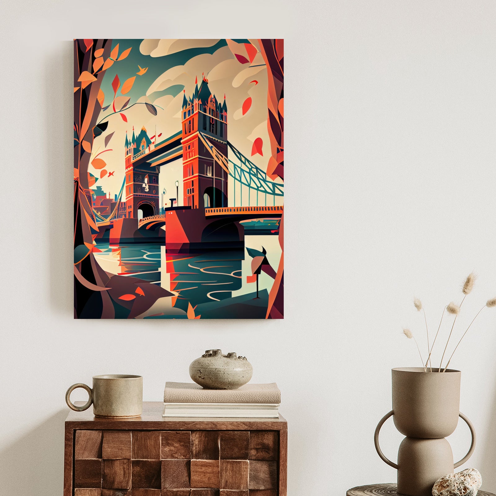 Plakat Tower Bridge Abstrakcyjna Ilustracja Rama Aluminiowa Kolor Czarny