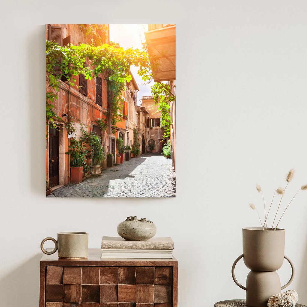 Plakat Klimatyczna Uliczka W Trastevere Rama Aluminiowa Kolor Czarny