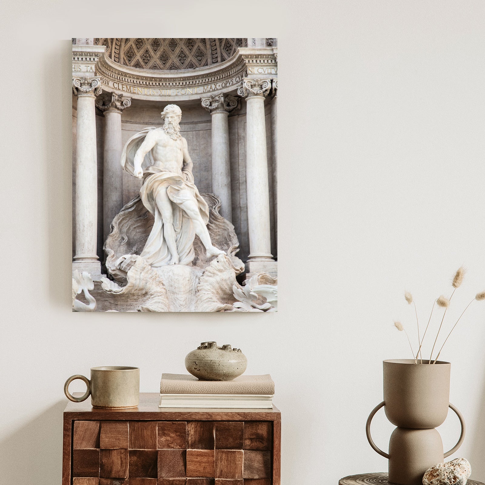 Plakat Architektura Najpiękniejszej Fontanny Di Trevi W Rzymie Rama Aluminiowa Kolor Czarny