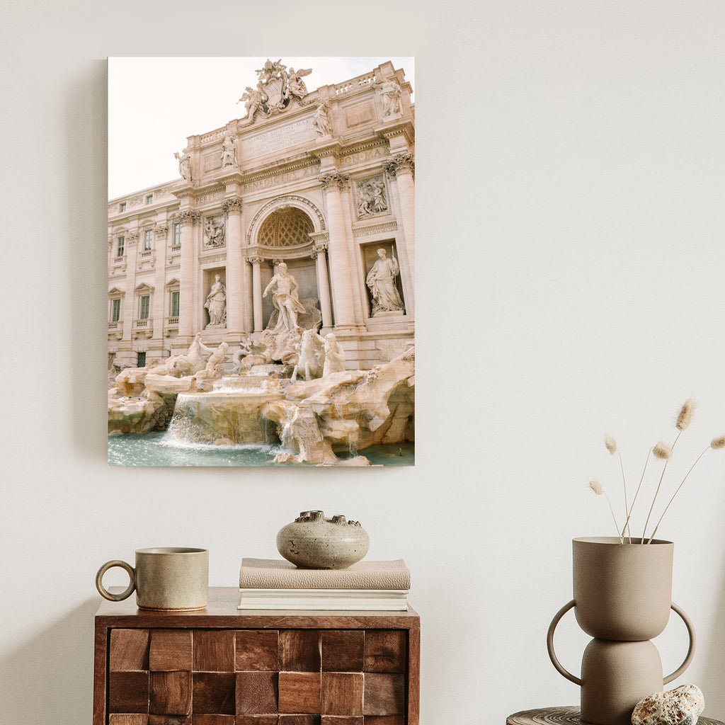 Plakat Fontanna Di Trevi Z Rzeźbami Rama Aluminiowa Kolor Czarny