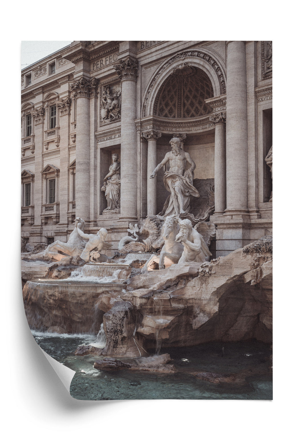 Plakat Fontanna W Rione Trevi Rzym Rama Aluminiowa Kolor Czarny