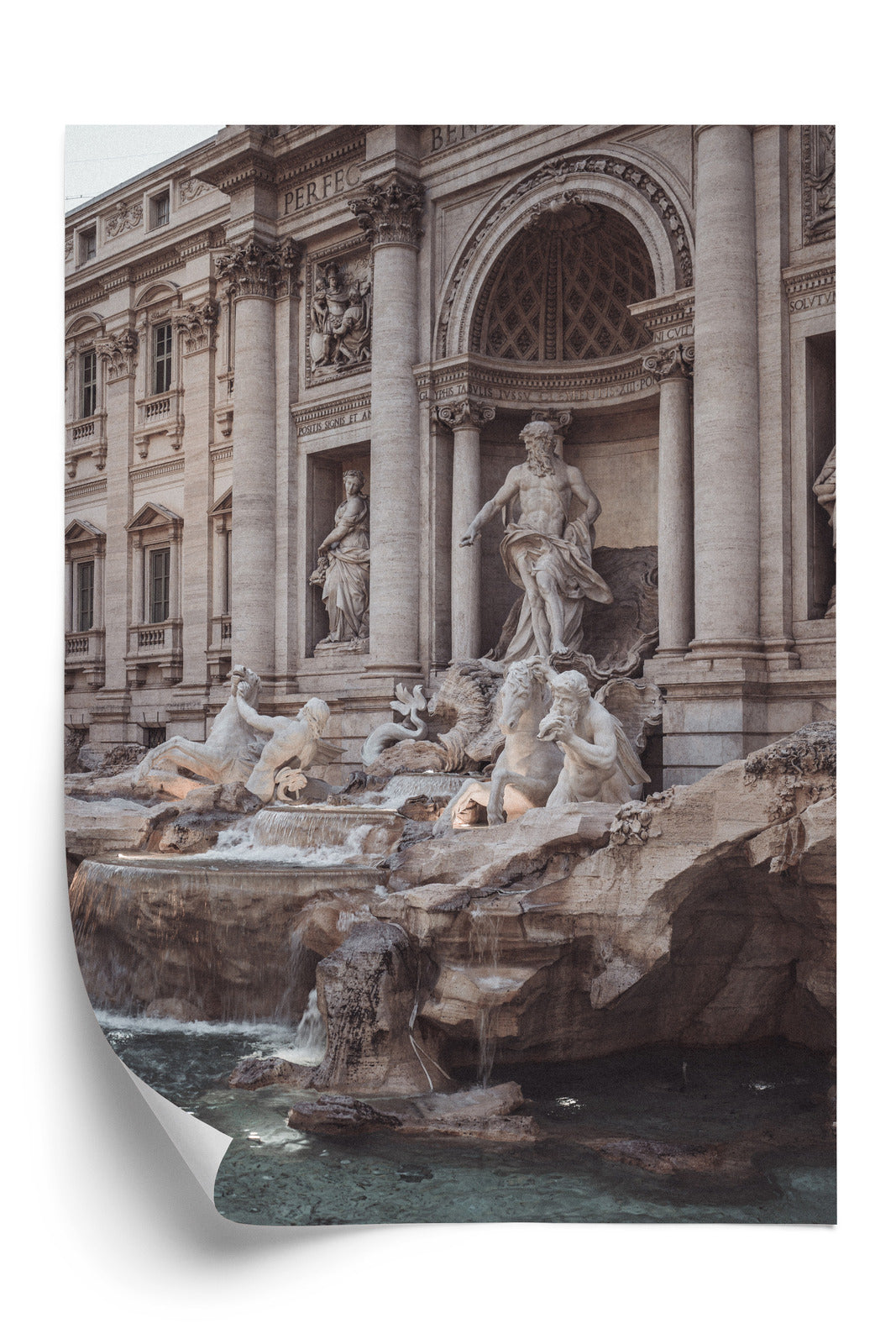 Plakat Fontanna W Rione Trevi Rzym Rama Aluminiowa Kolor Czarny