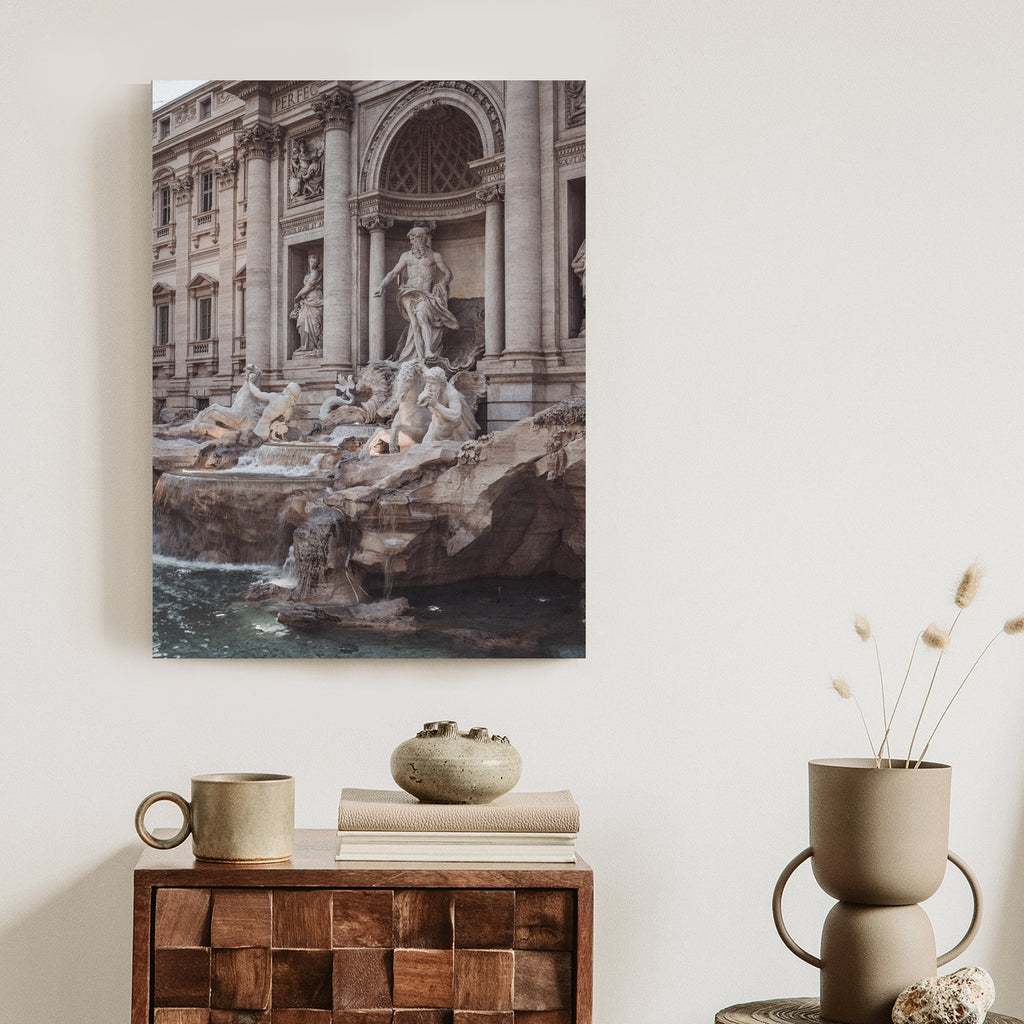 Plakat Fontanna W Rione Trevi Rzym Rama Aluminiowa Kolor Czarny