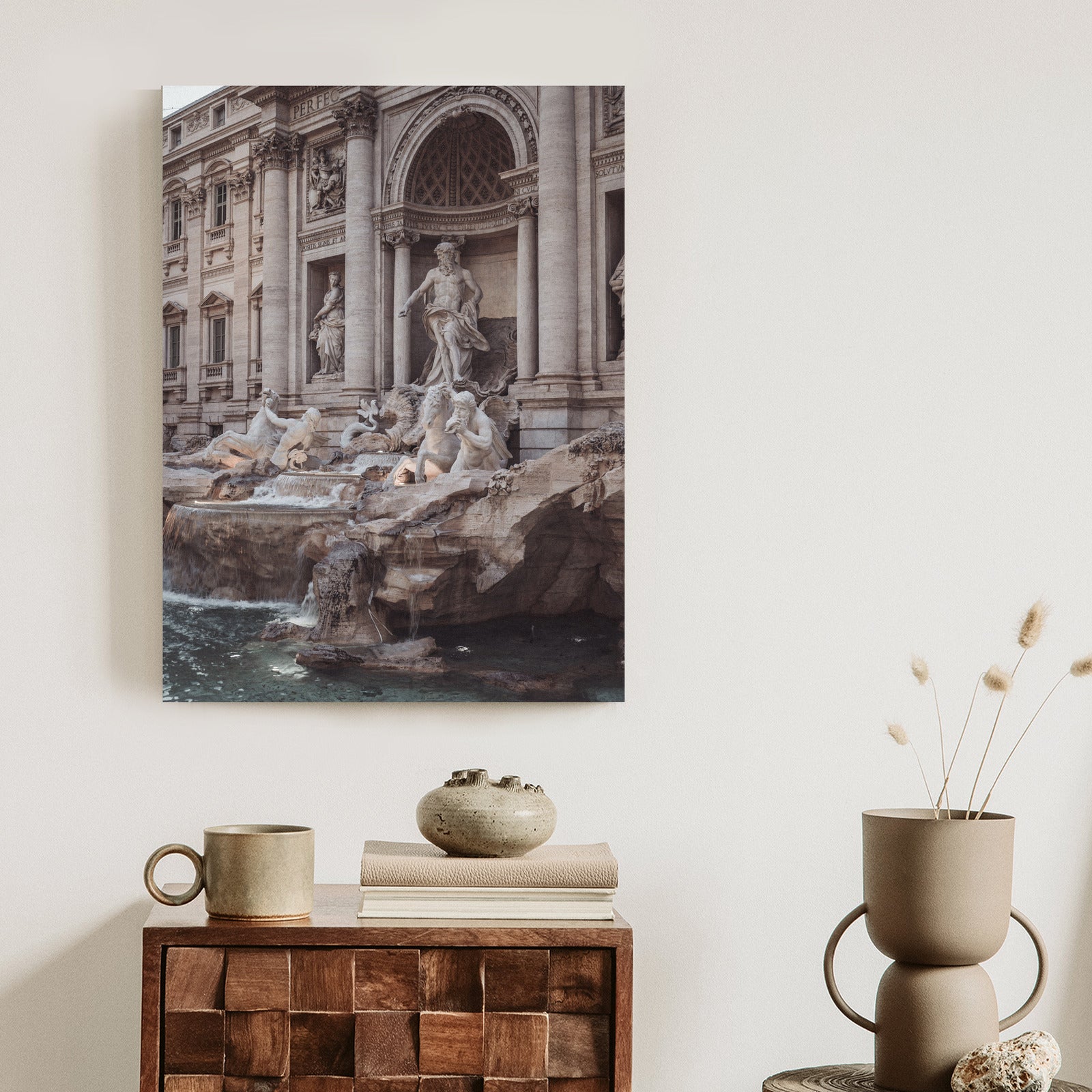 Plakat Fontanna W Rione Trevi Rzym Rama Aluminiowa Kolor Czarny
