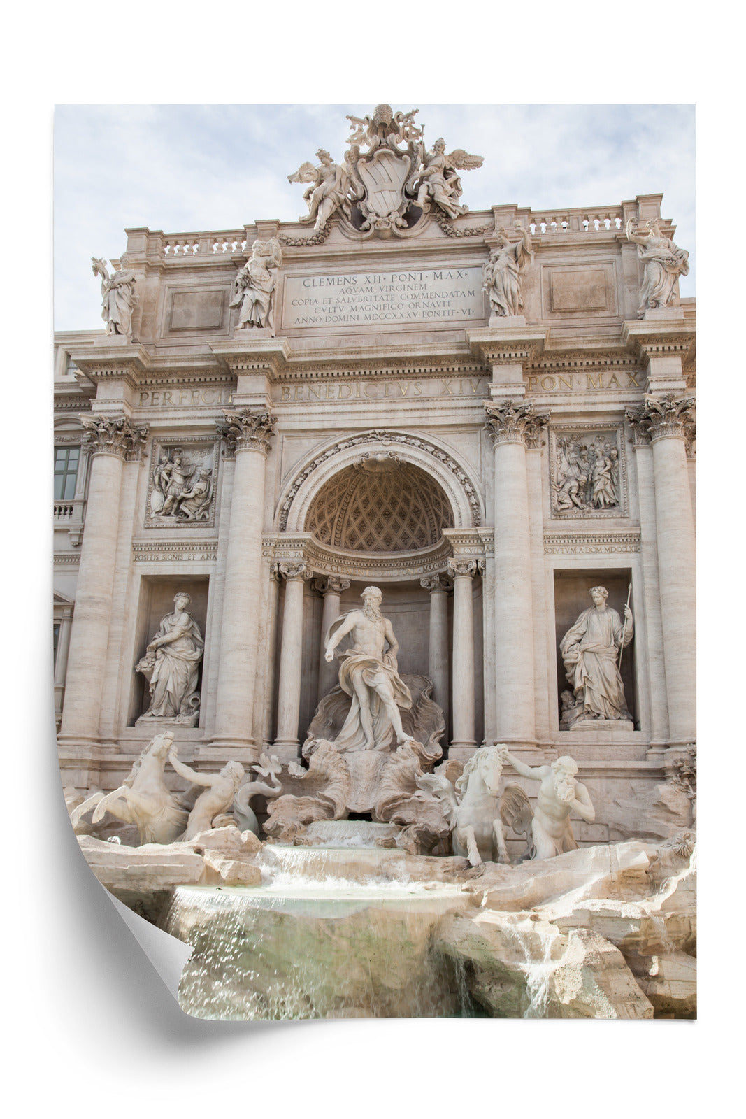 Plakat Rzymska Barokowa Fontanna Di Trevi Rama Aluminiowa Kolor Czarny