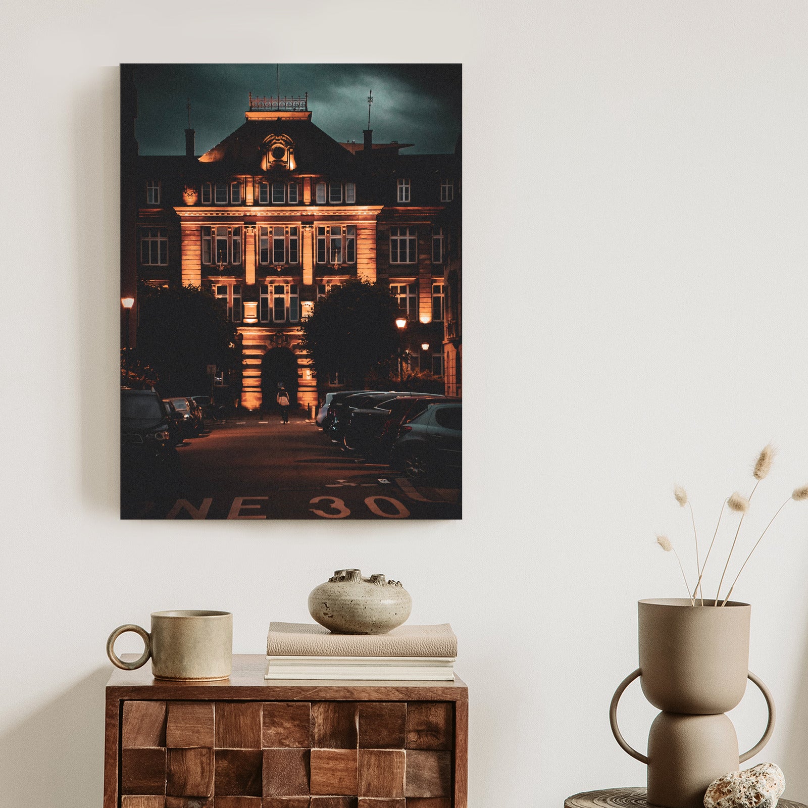 Plakat Oświetlona Architektura W Rzymie Nocą Rama Aluminiowa Kolor Czarny