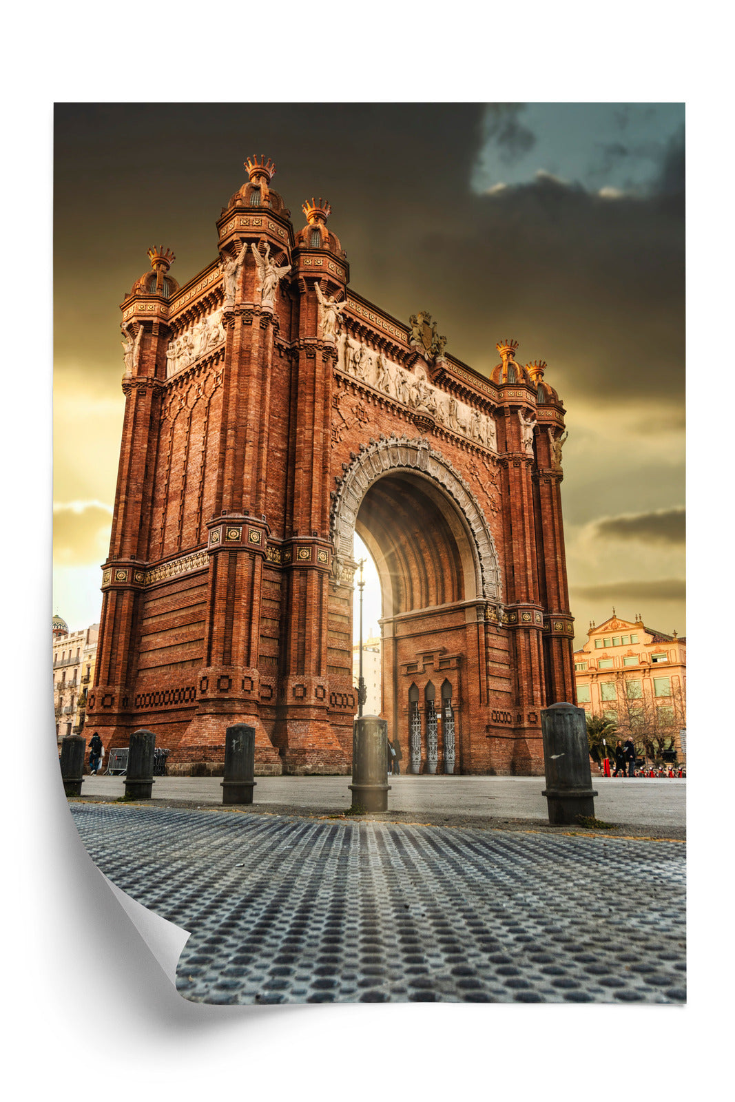 Plakat Łuk Triumfalny Słynna Budowla W Barcelonie Rama Aluminiowa Kolor Czarny