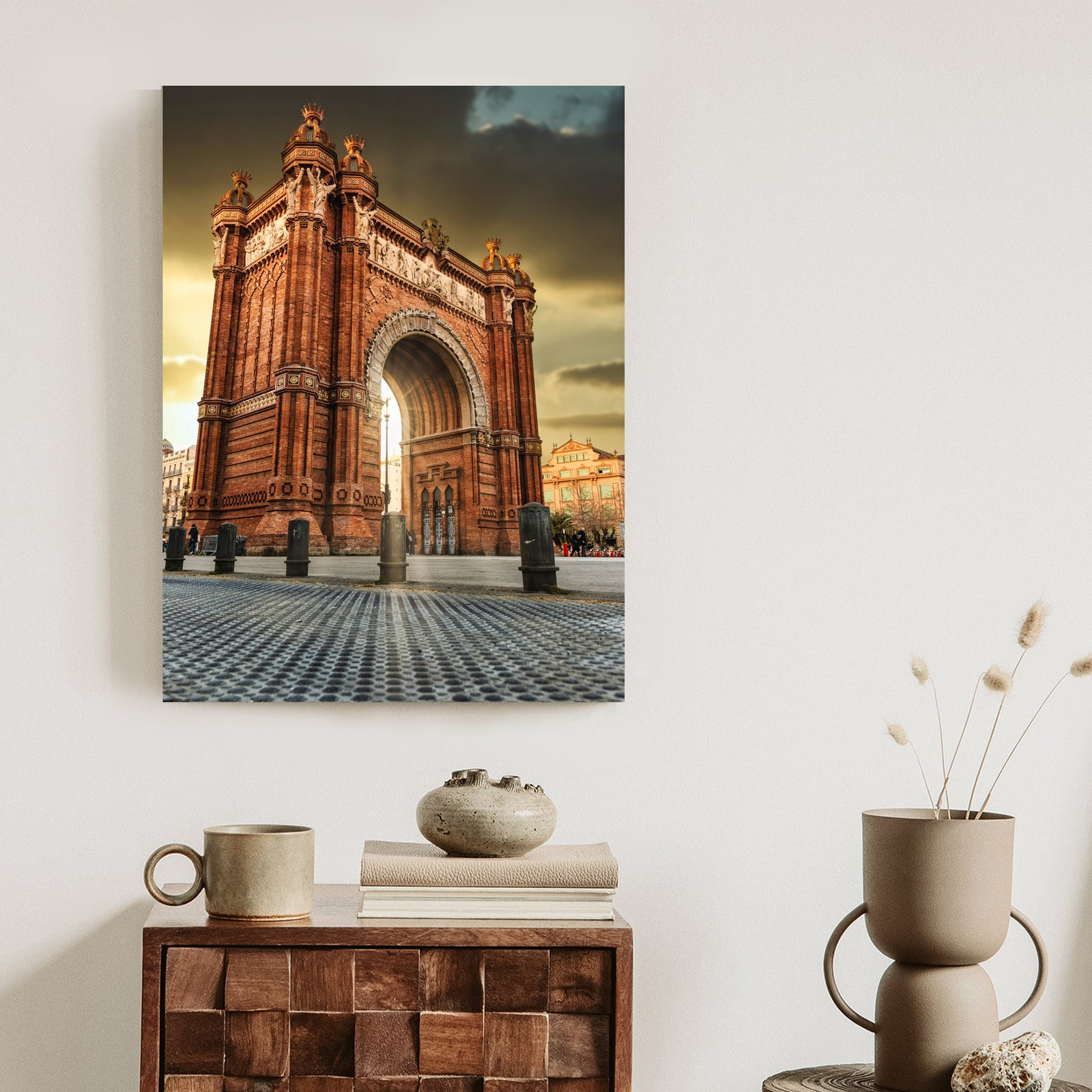 Plakat Łuk Triumfalny Słynna Budowla W Barcelonie Rama Aluminiowa Kolor Czarny