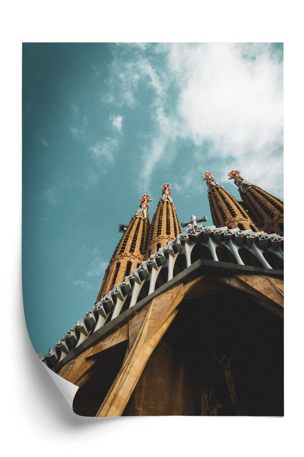 Plakat La Sagrada Familia Kościół W Barcelonie Rama Aluminiowa Kolor Czarny
