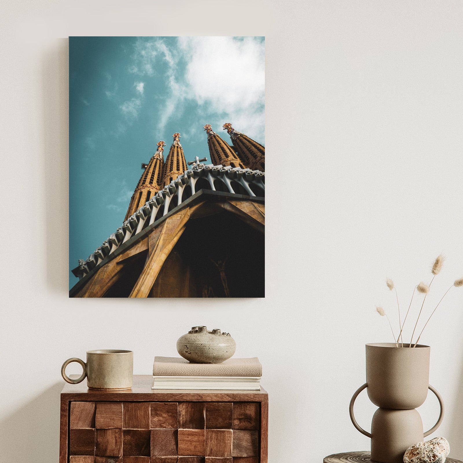 Plakat La Sagrada Familia Kościół W Barcelonie Rama Aluminiowa Kolor Czarny