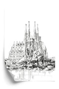 Plakat Bazylika Sagrada Familia Szkic Rama Aluminiowa Kolor Czarny