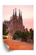Plakat La Sagrada Familia Podczas Zachodu Słońca Rama Aluminiowa Kolor Czarny