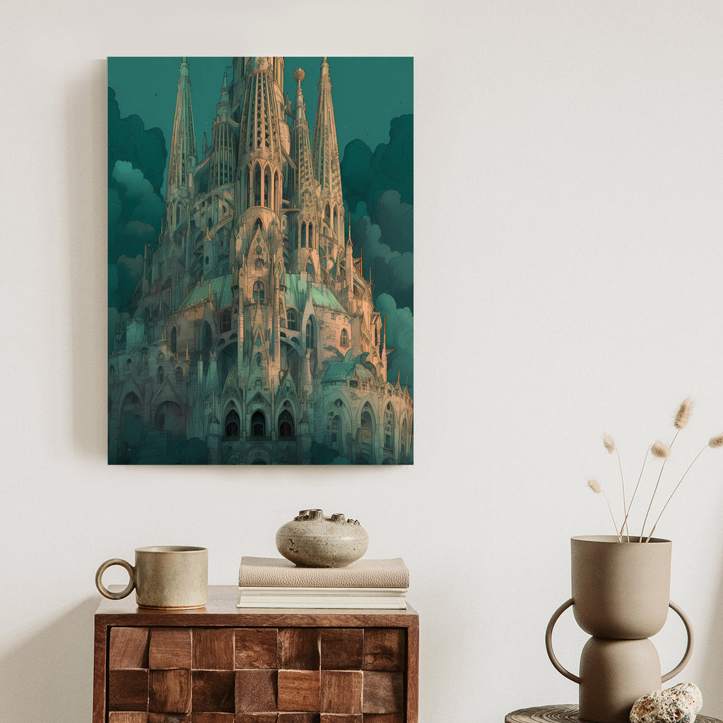 Plakat Sagrada Familia Secesyjny Kościół W Barcelonie Rama Aluminiowa Kolor Czarny
