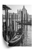 Plakat Kościół Santa Maria Della Salute I Gondole Rama Aluminiowa Kolor Czarny