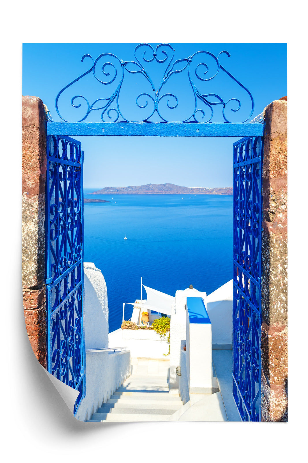 Plakat Widok Na Błękitne Morze Malownicze Santorini