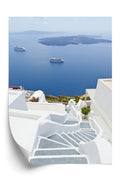 Plakat Santorini Z Malowniczym Widokiem Na Morze Rama Aluminiowa Kolor Czarny