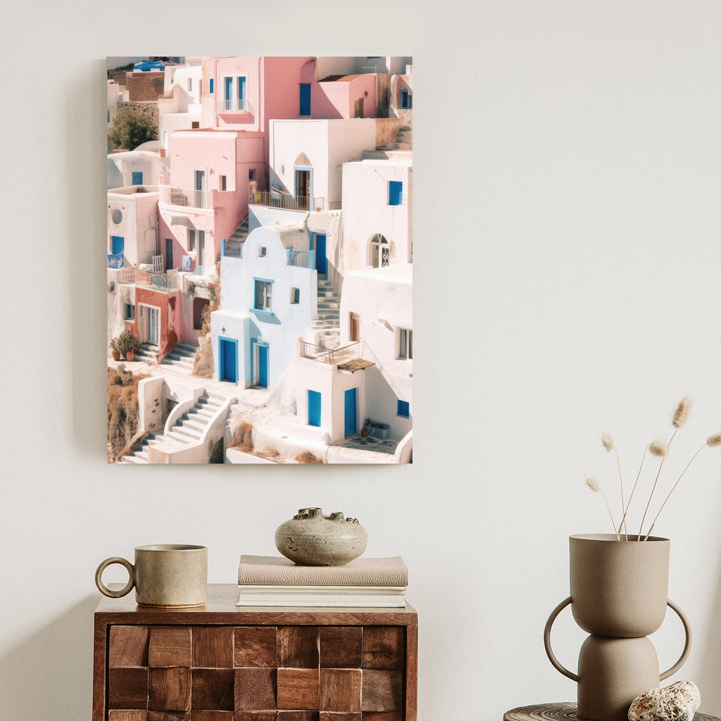 Plakat Kolorowa Grecka Architektura Rama Aluminiowa Kolor Czarny
