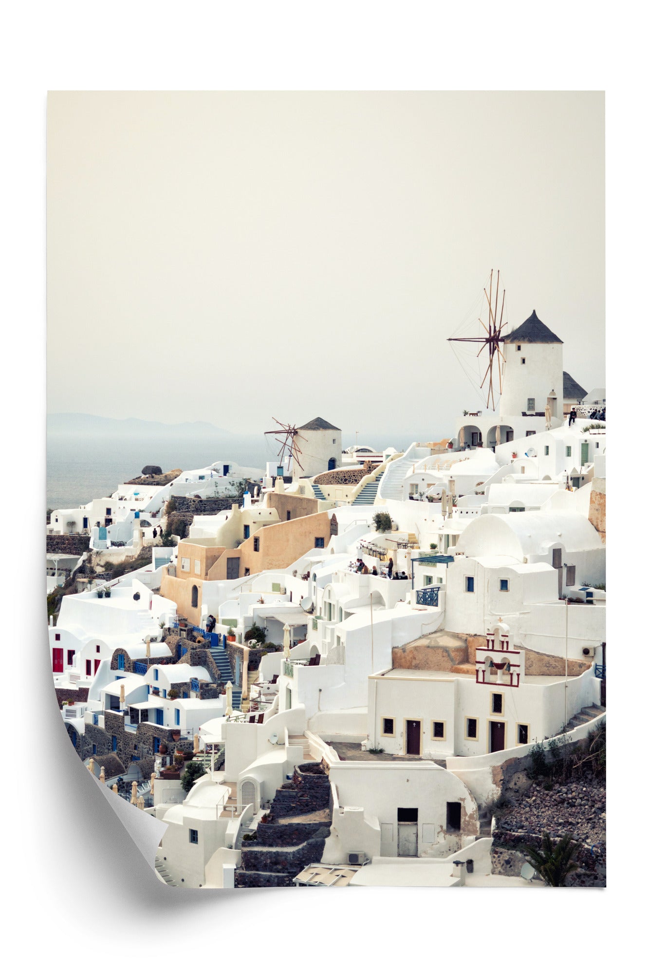 Plakat Widok Na Miasteczko Oia Na Santorini Rama Aluminiowa Kolor Czarny