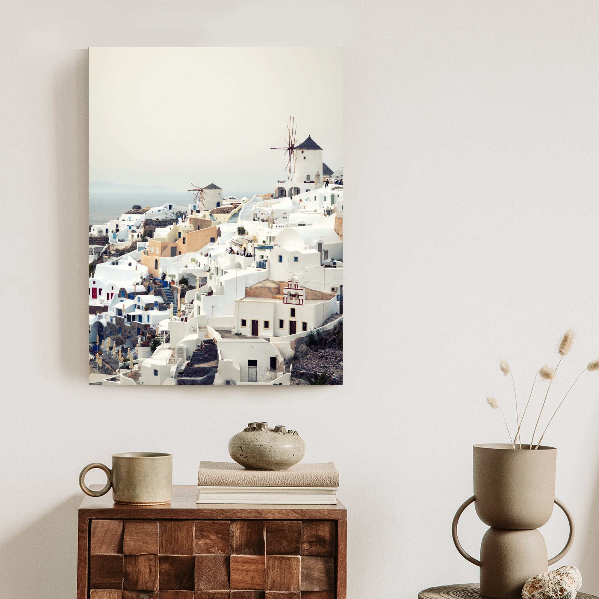 Plakat Widok Na Miasteczko Oia Na Santorini Rama Aluminiowa Kolor Czarny
