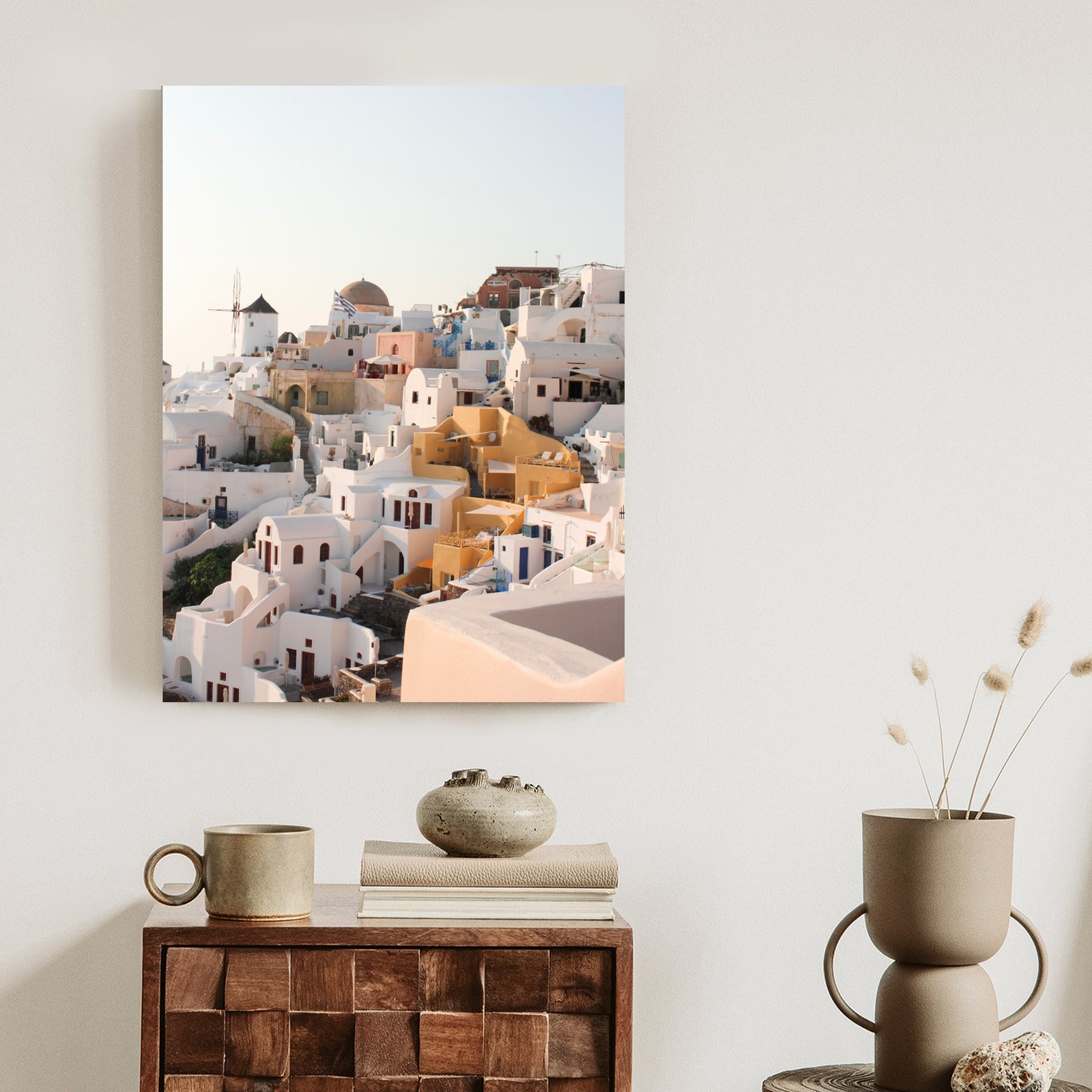 Plakat Zjawiskowa Architektura Miasteczka Oia Na Santorini Rama Aluminiowa Kolor Czarny