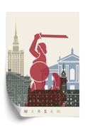 Plakat Kolorowe Sylwetki Architektury I Warszawska Syrenka Rama Aluminiowa Kolor Czarny