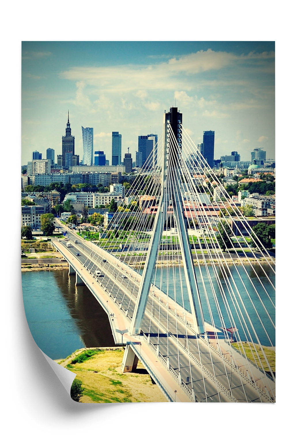 Plakat Most Nad Rzeką Wisła W Warszawie Rama Aluminiowa Kolor Czarny