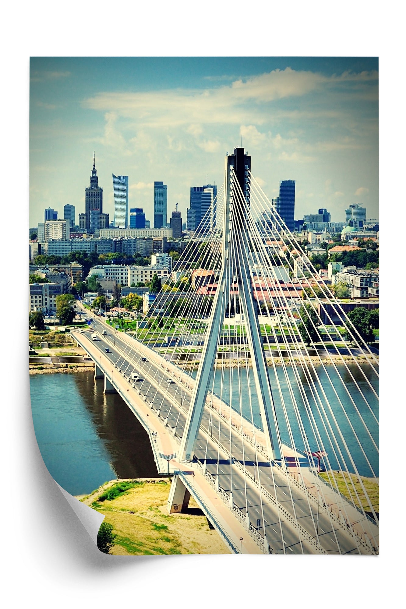 Plakat Most Nad Rzeką Wisła W Warszawie Rama Aluminiowa Kolor Czarny