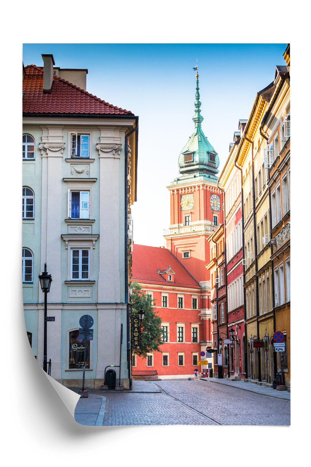 Plakat Warszawa Stare Miasto Architektura Rama Aluminiowa Z Passe-Partout Kolor Srebrny