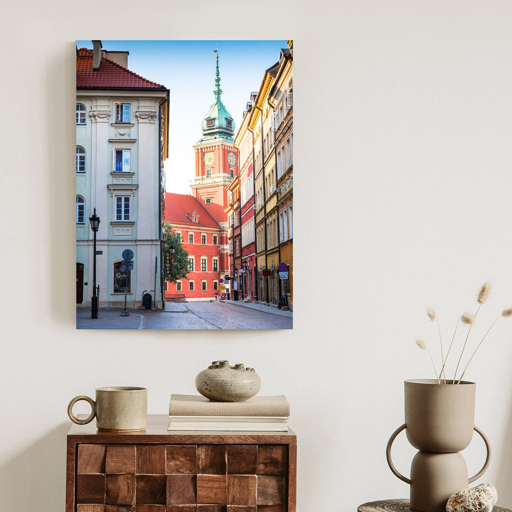 Plakat Warszawa Stare Miasto Architektura Rama Aluminiowa Z Passe-Partout Kolor Srebrny