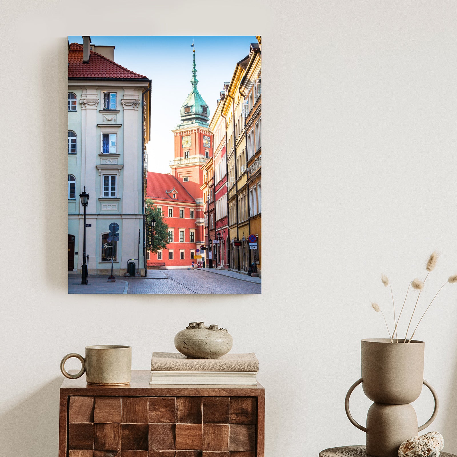 Plakat Warszawa Stare Miasto Architektura Rama Aluminiowa Z Passe-Partout Kolor Srebrny