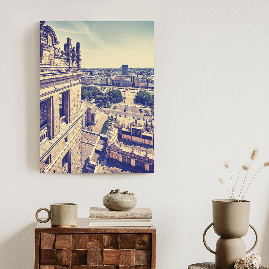 Plakat Warszawa W Stylu Retro Rama Aluminiowa Kolor Czarny