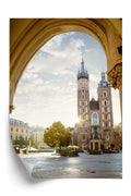 Plakat Widok Z Sukiennic Na Kościół Mariacki W Krakowie Rama Aluminiowa Kolor Czarny