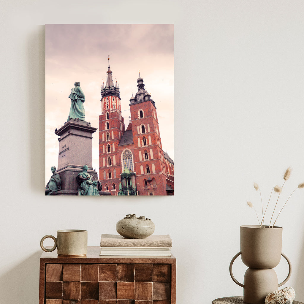 Plakat Pomnik Adama Mickiewicza Przed Kościołem Mariackim W Krakowie Rama Aluminiowa Kolor Czarny