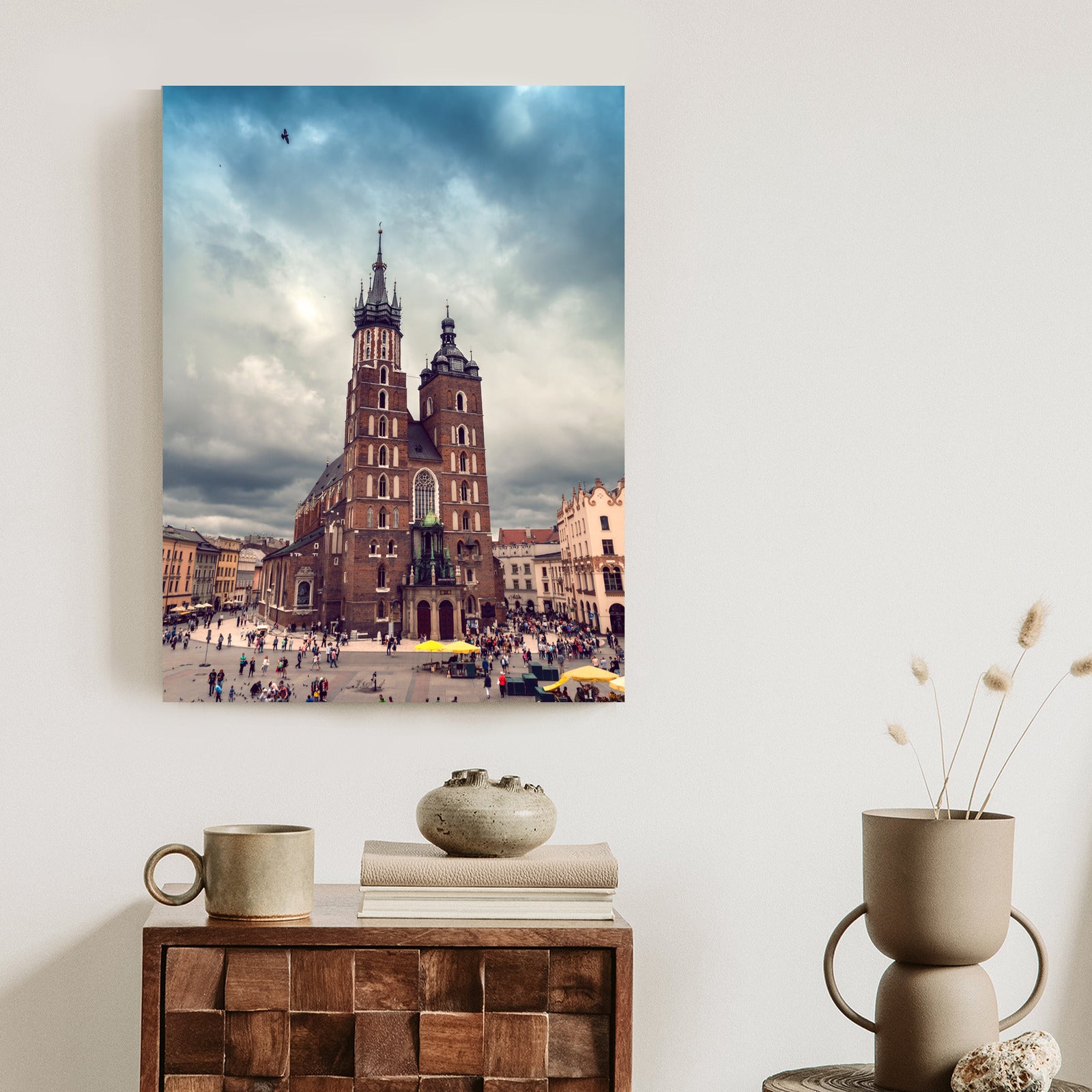 Plakat Malownicze Niebo Nad Kościołem Mariackim Rama Aluminiowa Kolor Czarny