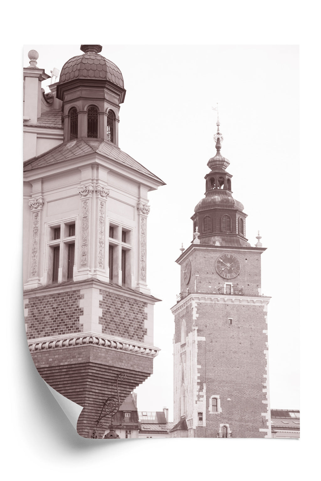 Plakat Sukiennice I Wieża Ratuszowa Kraków Rama Aluminiowa Kolor Czarny