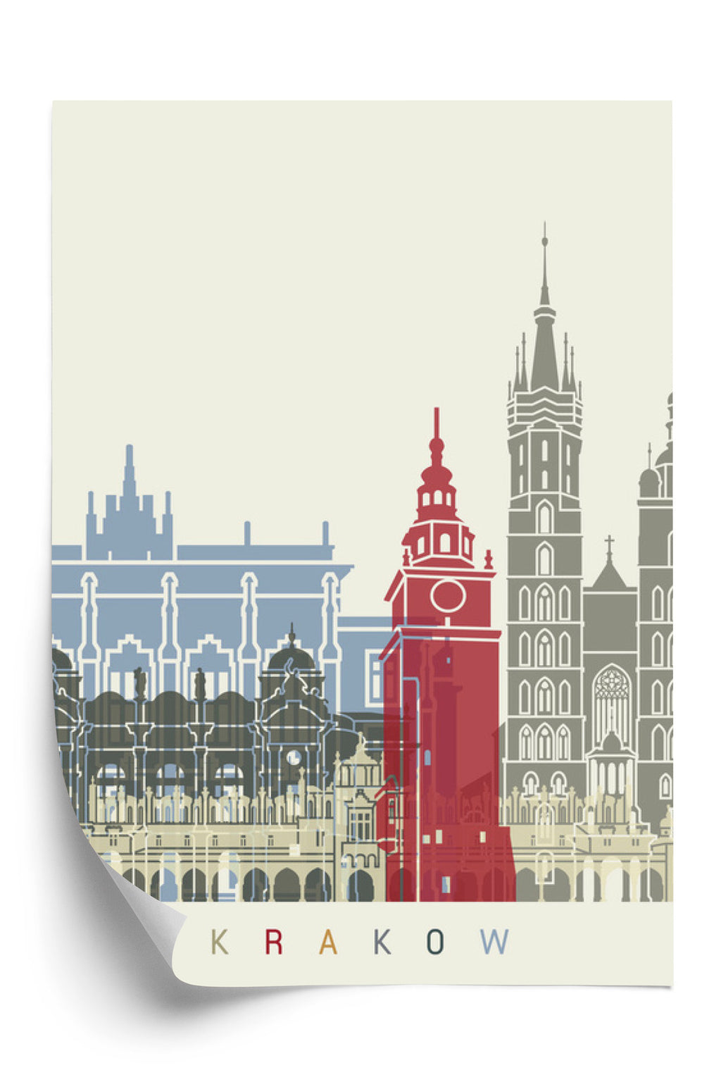 Plakat Słynna Architektura Krakowa Rama Aluminiowa Kolor Czarny