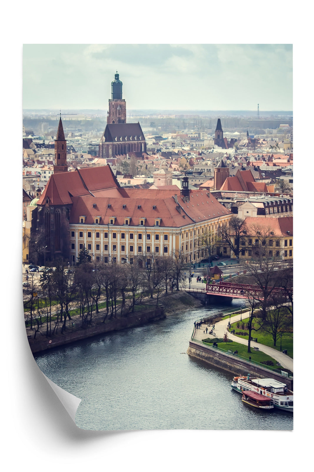 Plakat Krajobraz Krakowa Rama Drewniana Z Passe-Partout Kolor Naturalny