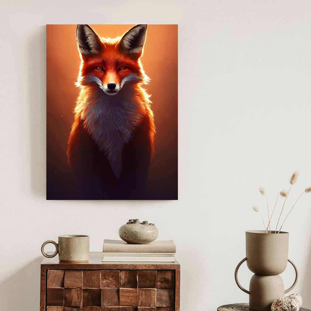 Plakat Kolorowy, Żywy Portret Lisa Rama Drewniana Z Passe-Partout Kolor Naturalny