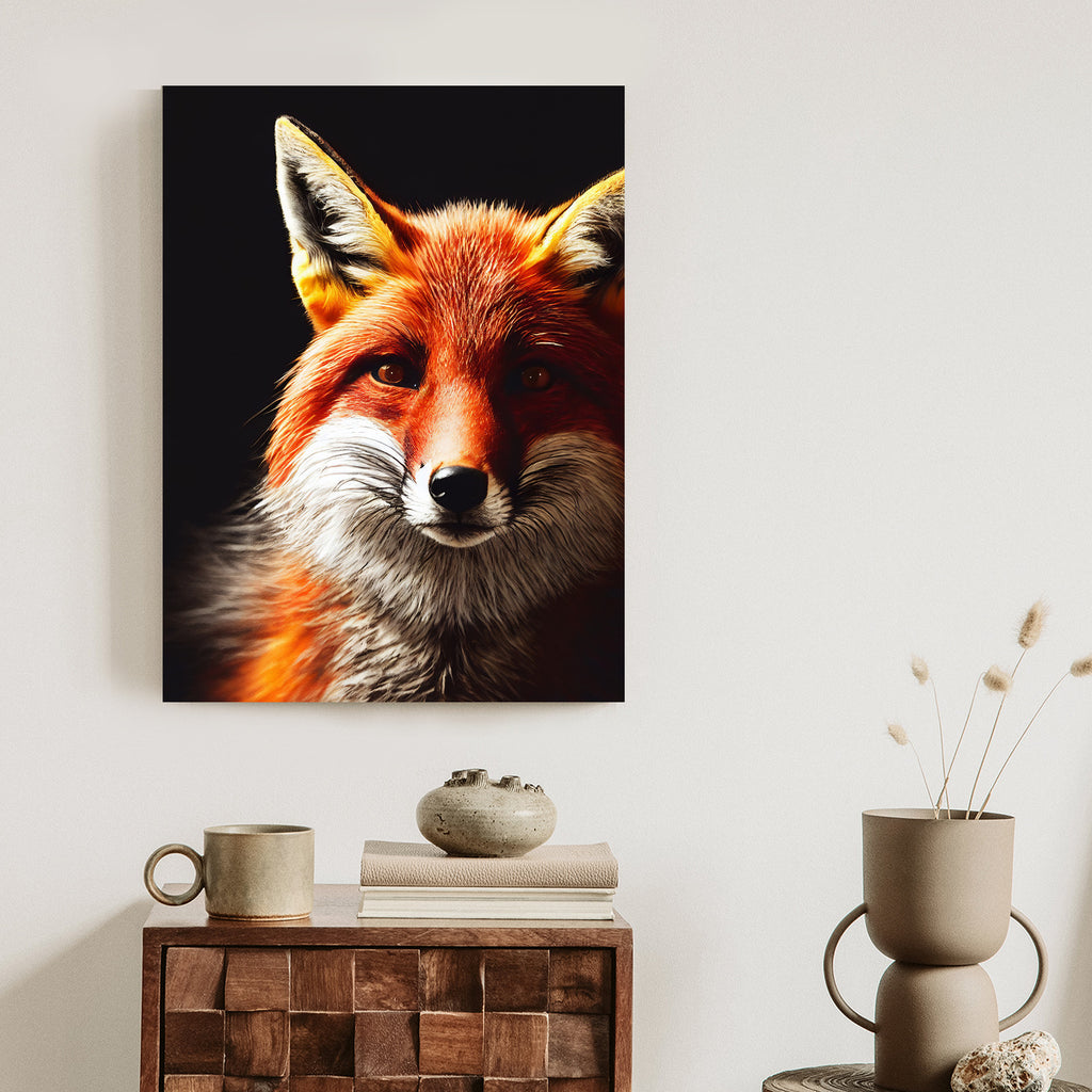 Plakat Realistyczny Portret Lisa Rama Drewniana Z Passe-Partout Kolor Naturalny