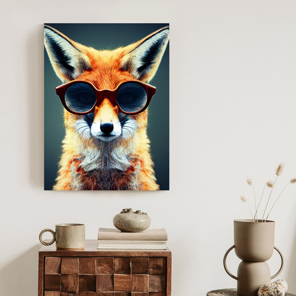 Plakat Portret Lisa W Okularach Rama Drewniana Z Passe-Partout Kolor Naturalny