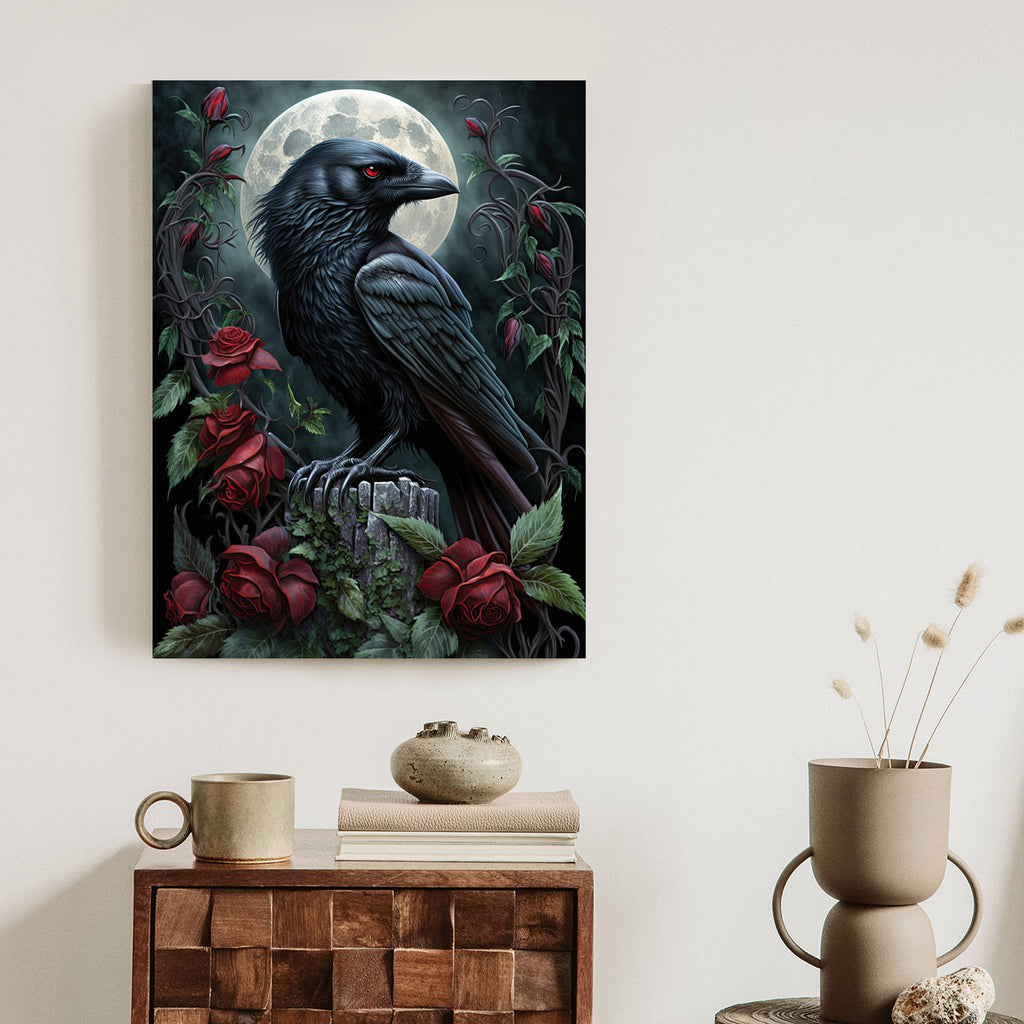 Plakat Kruk Na Nocnym Niebie Rama Drewniana Z Passe-Partout Kolor Naturalny