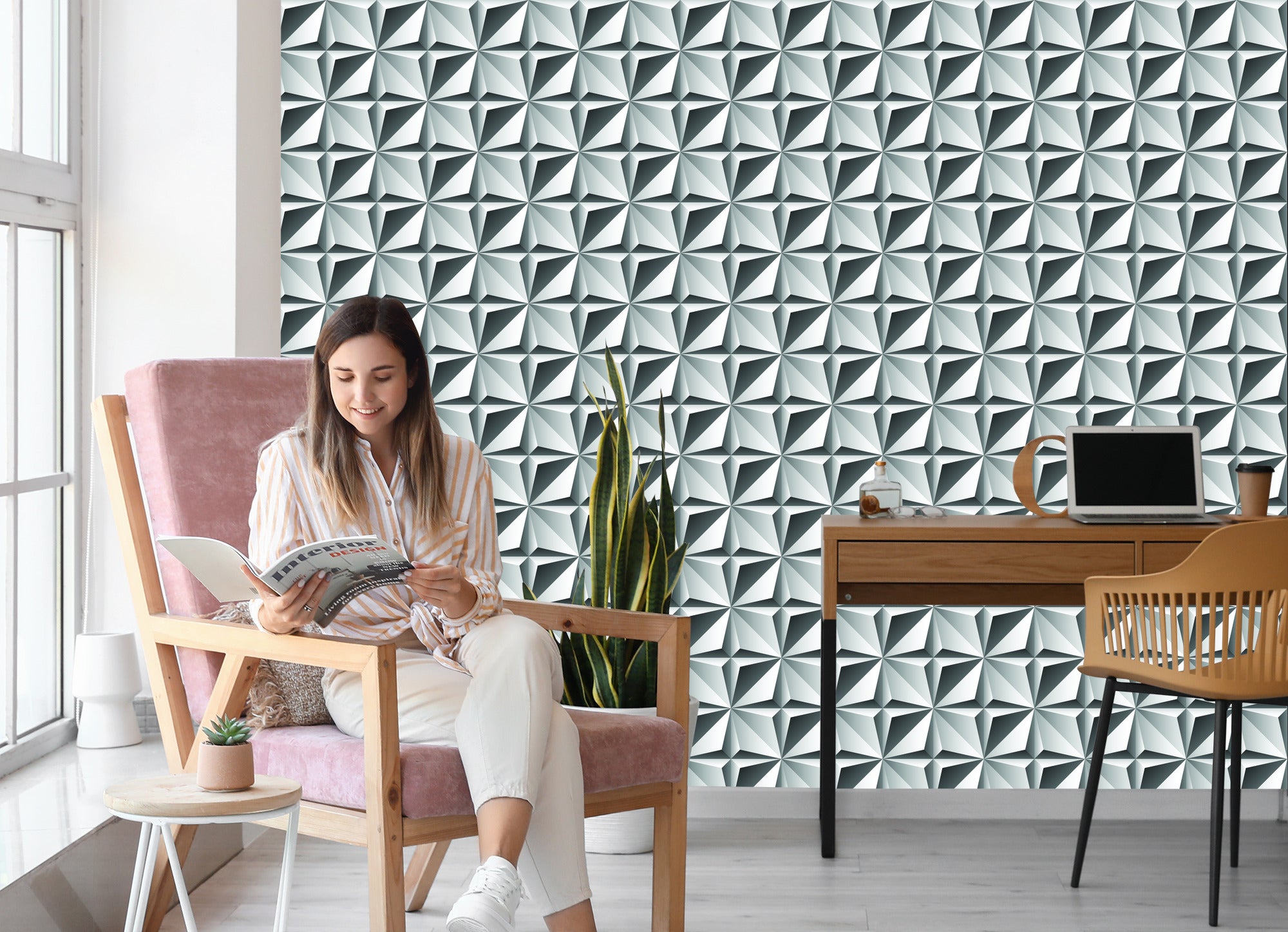 Tapeta Optyczna 3D, Figury Geometryczne, Do Salonu
