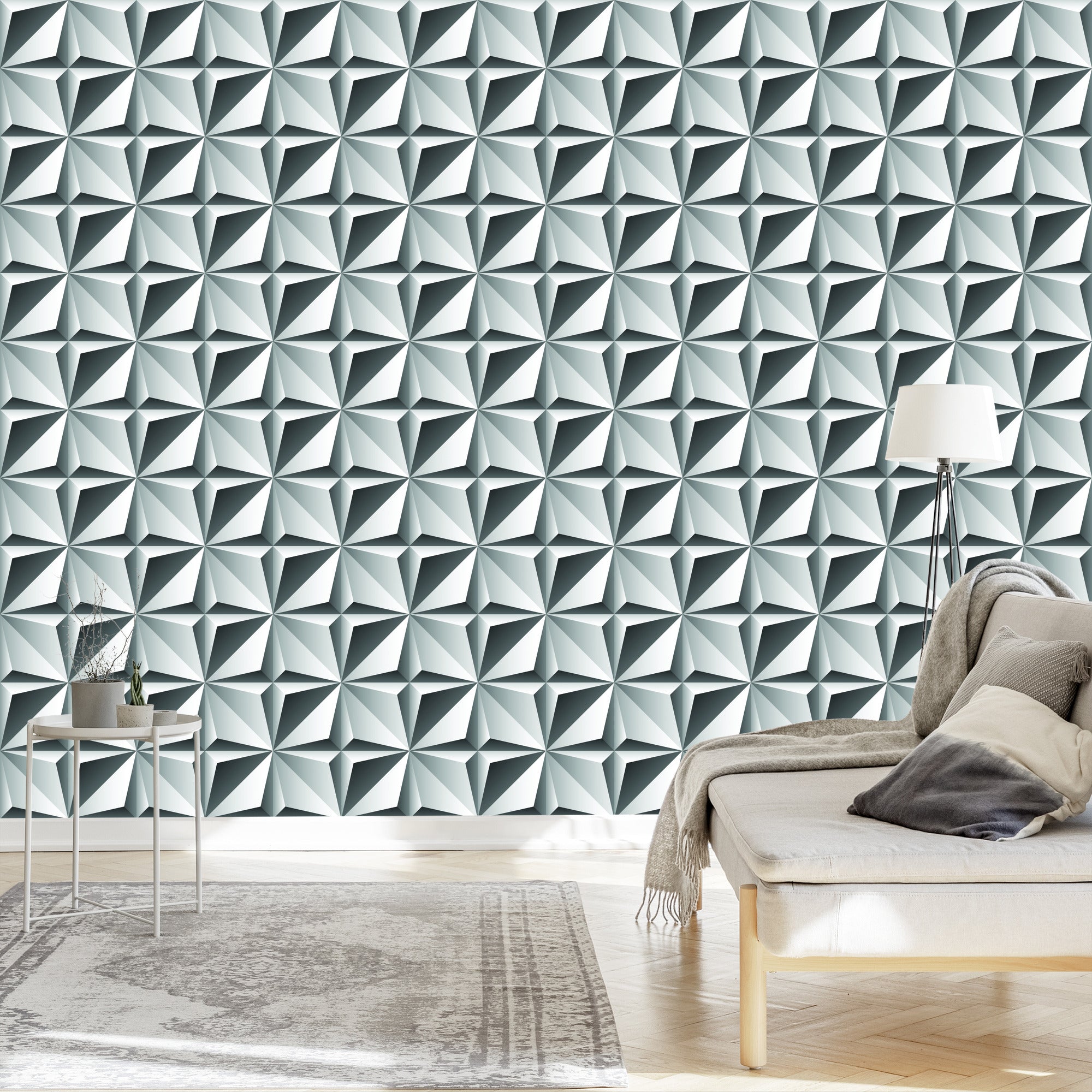 Tapeta Optyczna 3D, Figury Geometryczne, Do Salonu